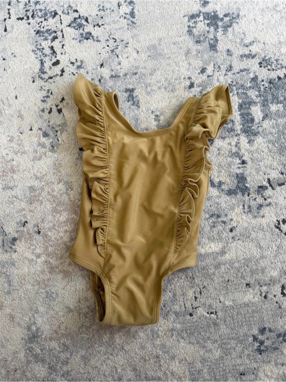 kate quinn gold One-Piece with Ruffle Detail